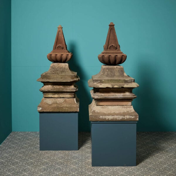 Set of Large English Victorian Stone Finials or Pier Caps