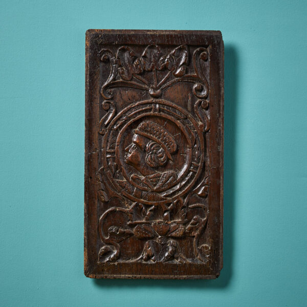 Handcarved 16th Century Romayne-Type Oak Panel