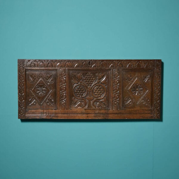 17th Century Hand Carved English Oak Grape Vine Wall Panel