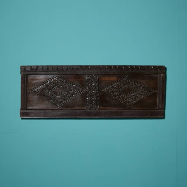 17th Century Hand Carved English Oak Diamond Wall Panel
