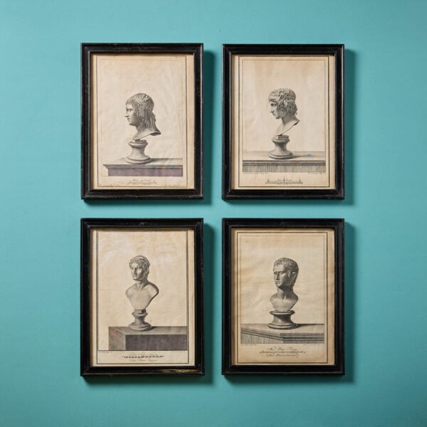 Pietro Campana (1727-1765) Set of 4 Grand Tour Bust Engravings Framed & Glazed