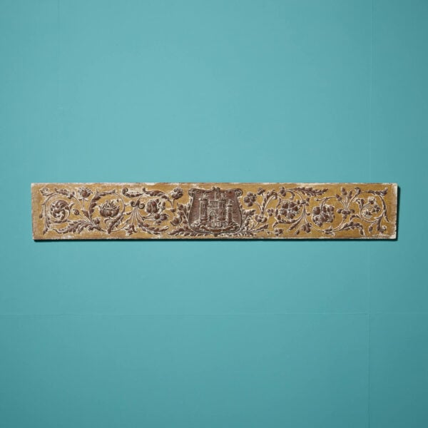 19th Century Oak Frieze Of A Castle
