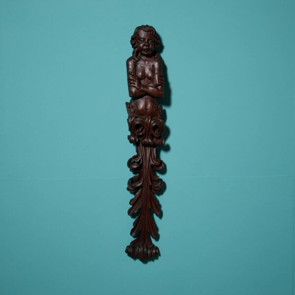 19th Century Continental Mahogany Caryatid Wood Carving