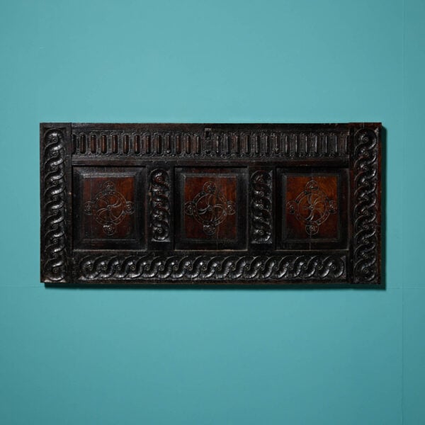17th Century Hand Carved English Oak Wall Panel