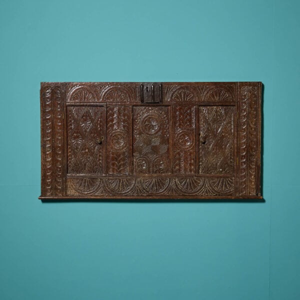 17th Century Hand Carved English Oak Wall Panel