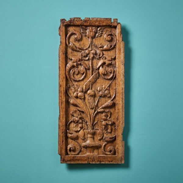 Early 16th Century French Renaissance Floral Carved Panel