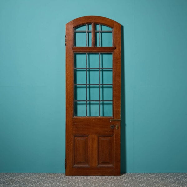 Tall Edwardian Arched Glazed Oak Exterior Door