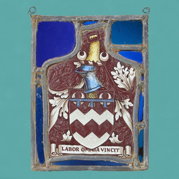 Small 19th Century English Armorial Window Hanging Panel