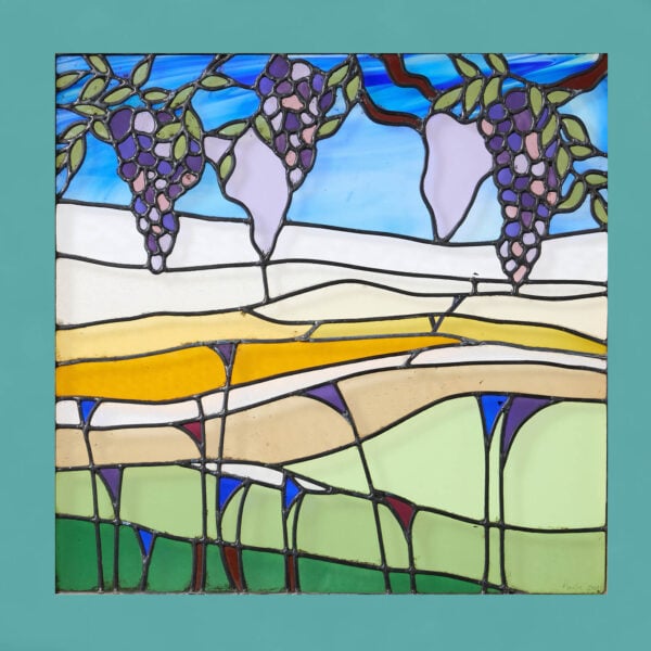 Reclaimed Stained Glass Countryside Window