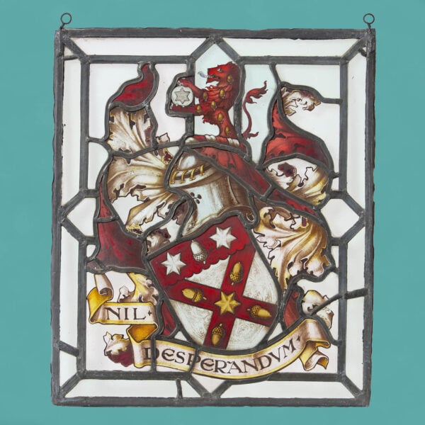 19th Century Heraldic Stained Glass Window ‘Nil Desperandum’