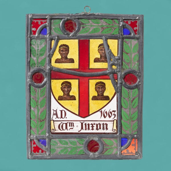 Antique Coat of Arms Stained Glass Hanging Panel