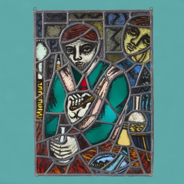 Reclaimed 20th Century Stained Glass Window in the Medieval Style