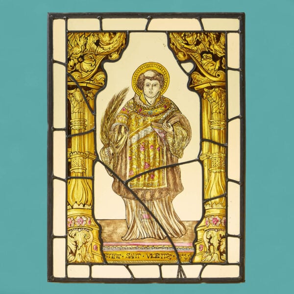 Ecclesiastical Antique Stained Glass Window of St Vincent