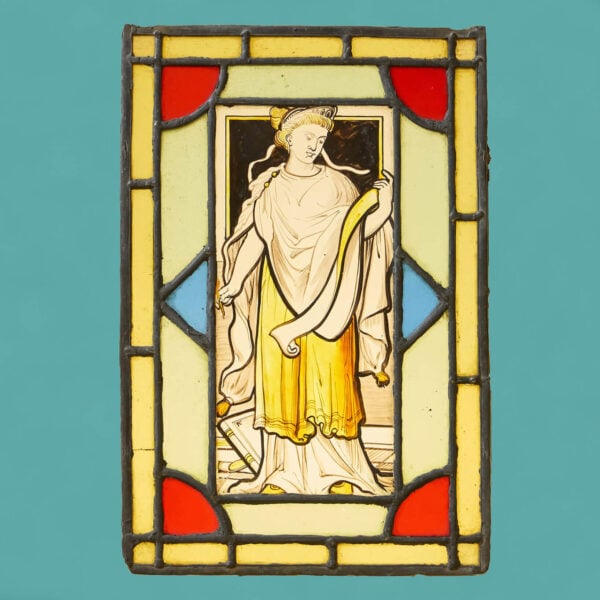 Antique Neoclassical Stained Glass Window