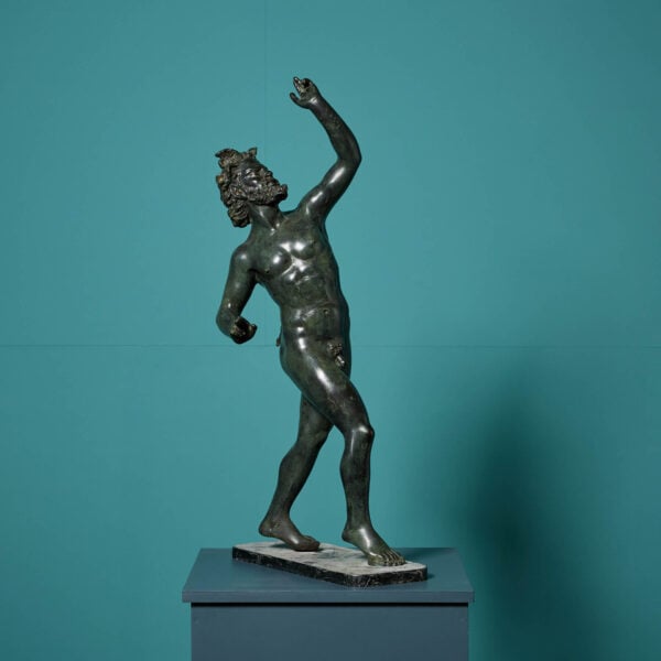 ‘Dancing Faun of Pompeii’ Large 19th Century Italian Bronze After the Antique