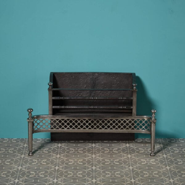 19th Century George III Style Polished Steel Fire Grate