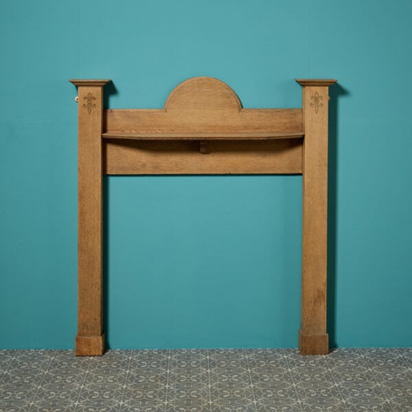 19th Century English Oak Arts & Crafts Style Fire Surround