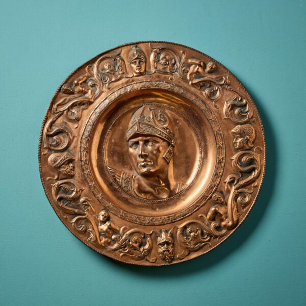 Antique Neoclassical Style Copper Plate Wall Roundel