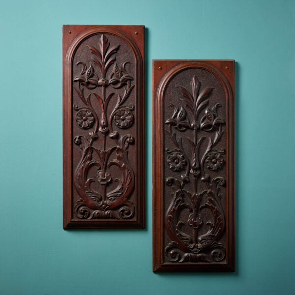 Pair of 19th Century English Mahogany Carved Panels