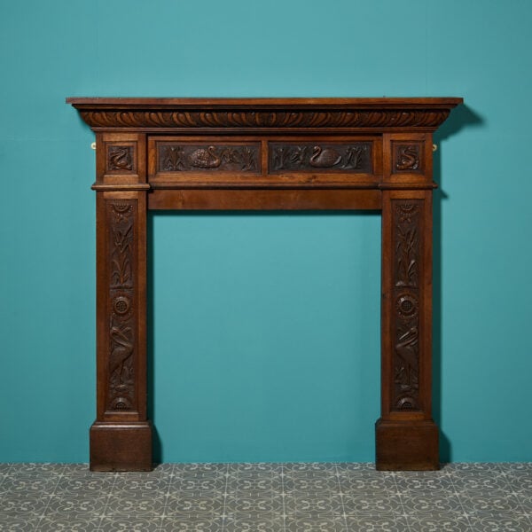19th Century Arts & Crafts Fire Surround With Swans and Herons