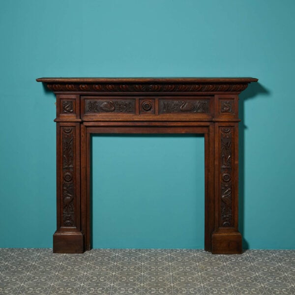 19th Century Arts & Crafts Fire Surround With Swans and Herons