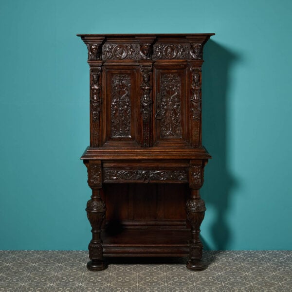 19th Century Continental Carved Oak Cabinet