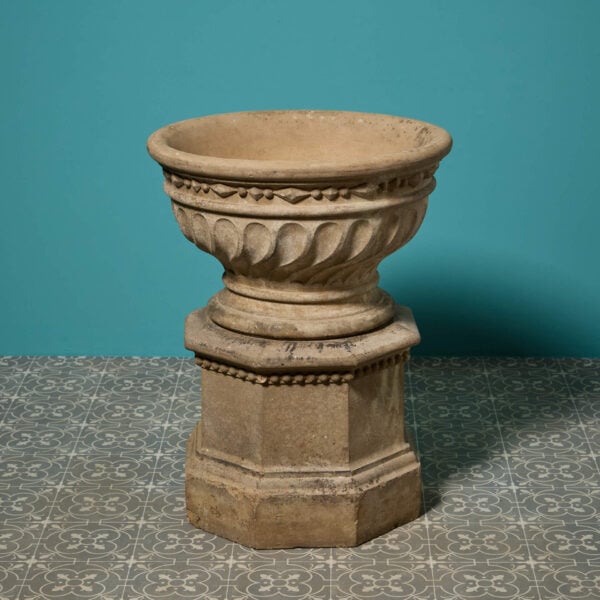 19th Century Large Scale Octagonal Fireclay Urn Attr. Royal Doulton