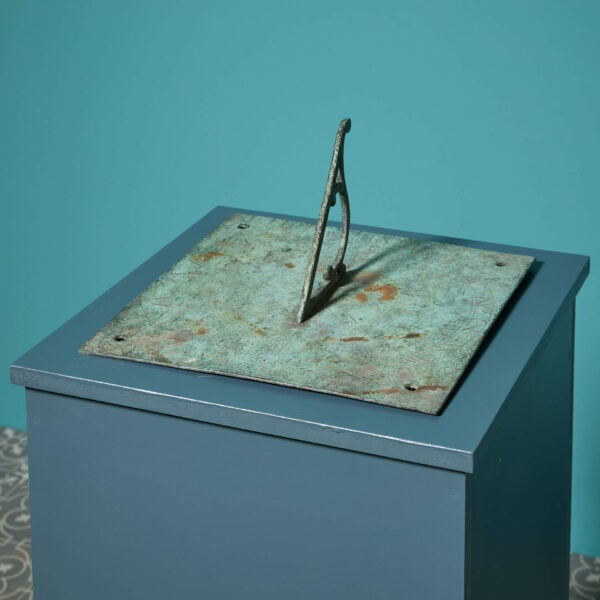 Large Antique English Bronze Verdigris Sundial Plate