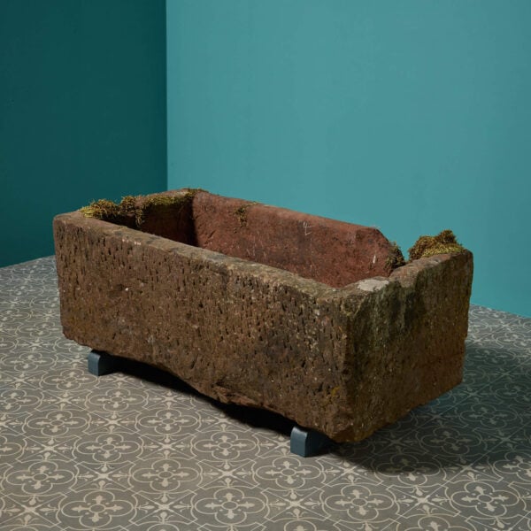 Large Antique Red Sandstone Garden Trough