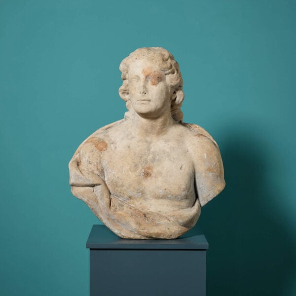 Early 18th Century Italian Neoclassical White Marble Bust of Apollo