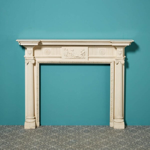 Reclaimed Neoclassical Style English White Painted Fire Surround