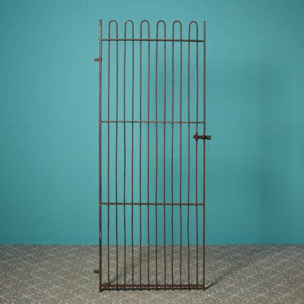 Tall Antique English Wrought Iron Hoop Top Side Gate