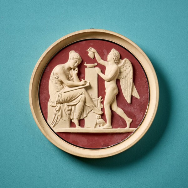 P. Ipsen (1815-1860) Red Terracotta Wall Roundel After Thorvaldsen