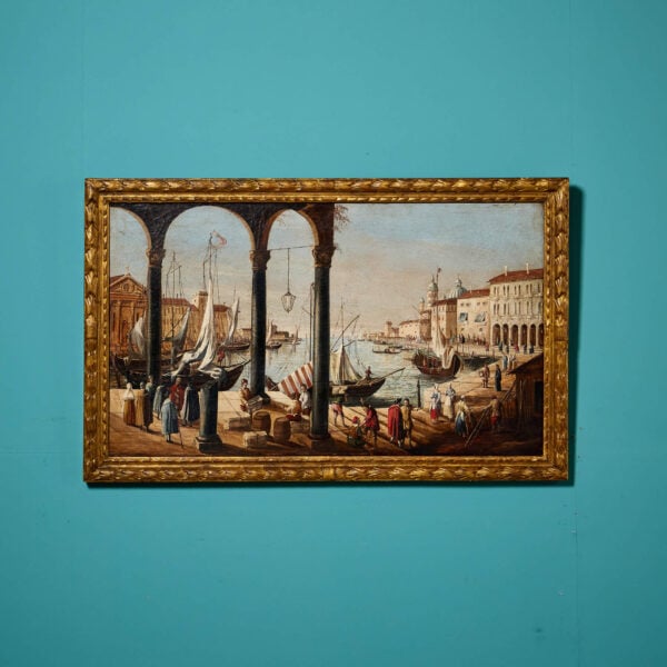 19th Century View Of The Molo, Venice Oil On Canvas After Canaletto (1697-1768)