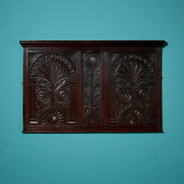 19th Century Hand Carved English Oak Wall Panel