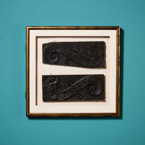 17th Century Oak Panels Depicting Wyverns