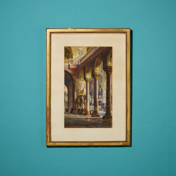 19th Century European School Painting of St. Mark's Basilica Venice
