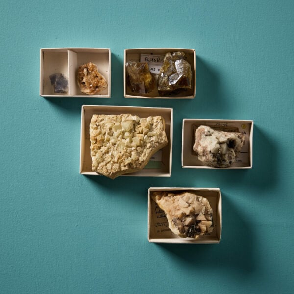Collection of 7 Prehistoric Minerals including Fluorites, Sphalerite and Chalcedony