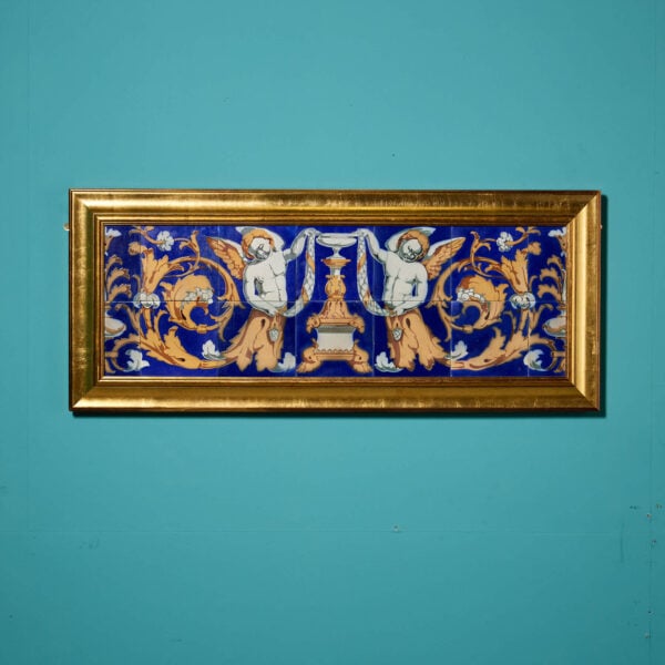 19th Century Framed Minton Tile Panel Commissioned by William Waldorf Astor for Cliveden House
