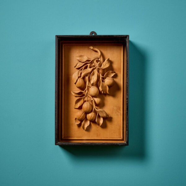 19th Century Lime wood Carving In Ebonised Frame