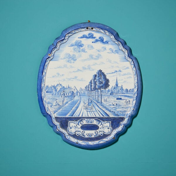 19th Century Large Dutch Delft Shield Plaque