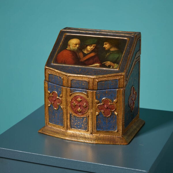 19th Century Stationary Box With Painting of The Three Ages of Man by Giorgione