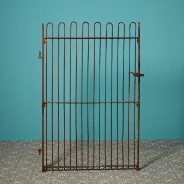 Antique English Wrought Iron Hoop Top Side Gate