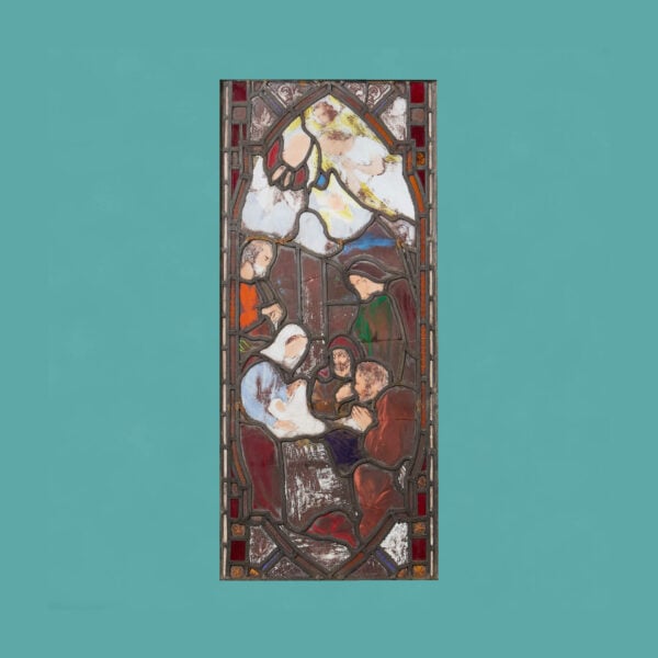 19th Century Stained Glass Panel Depicting A Biblical Scene