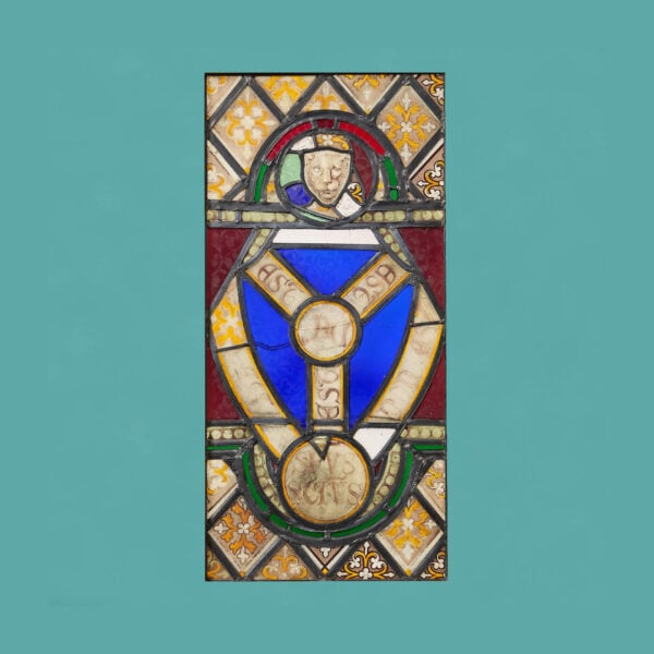19th Century Stained Glass Panel Depicting The Shield of the Trinity