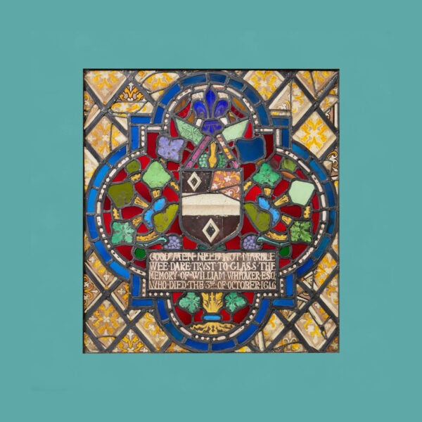 Circa 1646 Stained Glass Commemorating William Whitaker From Shaftesbury Church