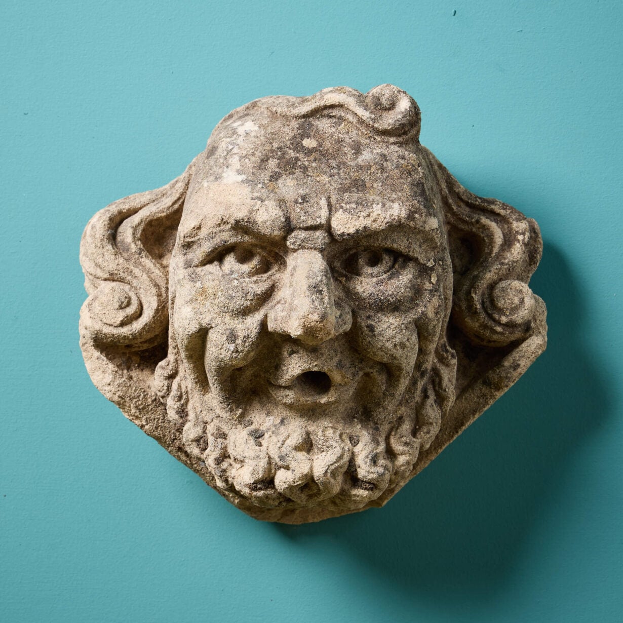 Antique Carved Cotswold Limestone Fountain Mask