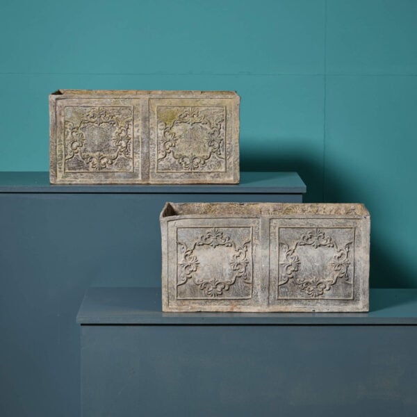 Pair of 19th Century Georgian Style Lead Trough Planters
