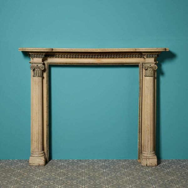 18th Century Neoclassical Painted Pine Fire Surround