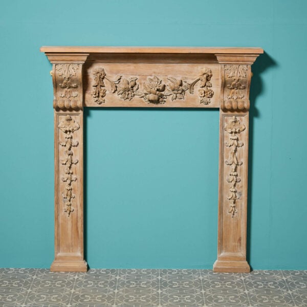19th Century Neoclassical Stripped Pine Fire Surround